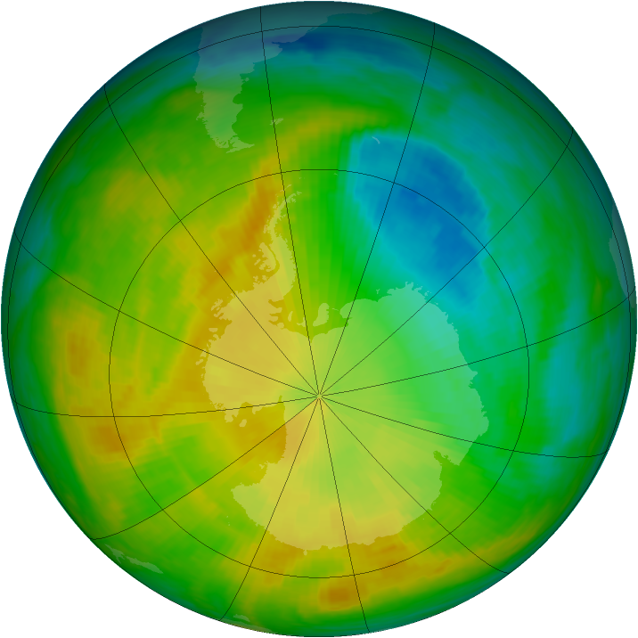 Antarctic ozone map for 18 November 1986